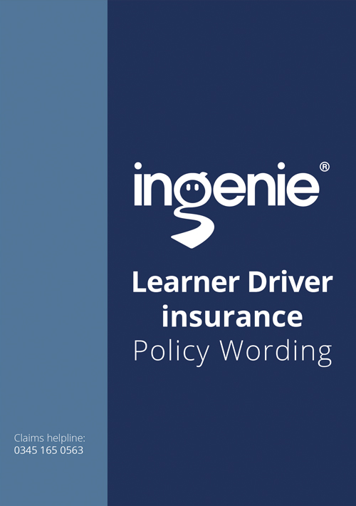 ingenie Learner Driver insurance - Policy wording