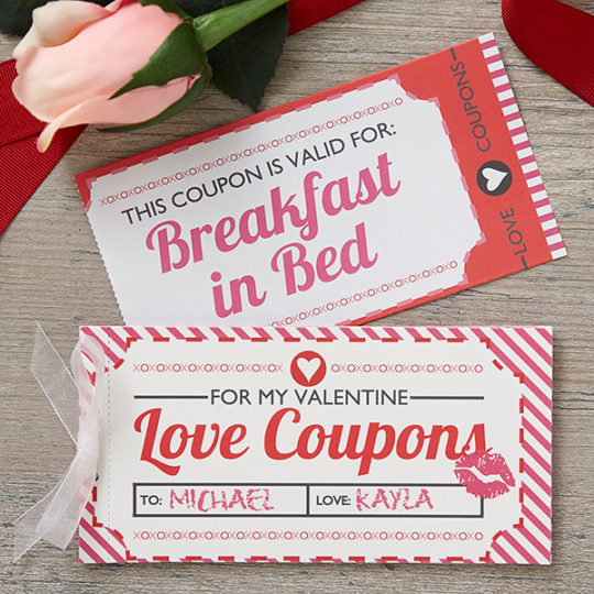 Love coupons for Valentine's Day