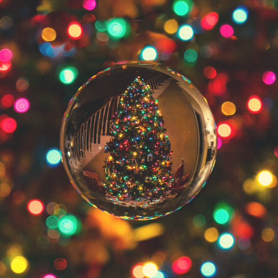 Christmas tree bauble and lights