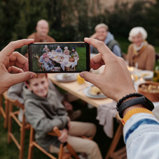 A photo of a family meal