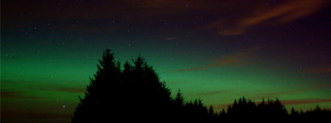 Northern lights in Midmar, Aberdeenshire